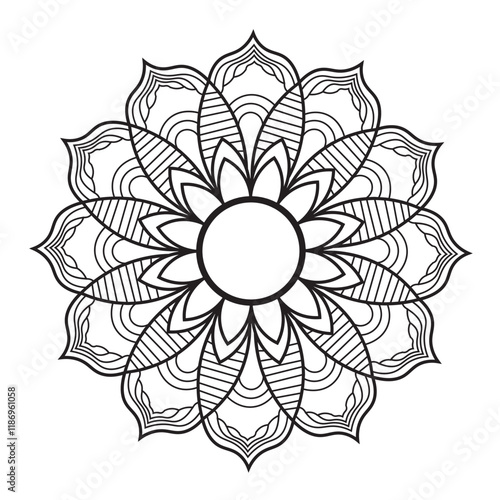 Unci Mandala  vector design black on white background 