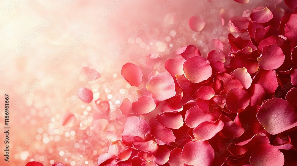 Artistic Composition of Rose Petals Scattered on an Abstract Background Artistic Composition of Rose Petals Scattered on an Abstract Background