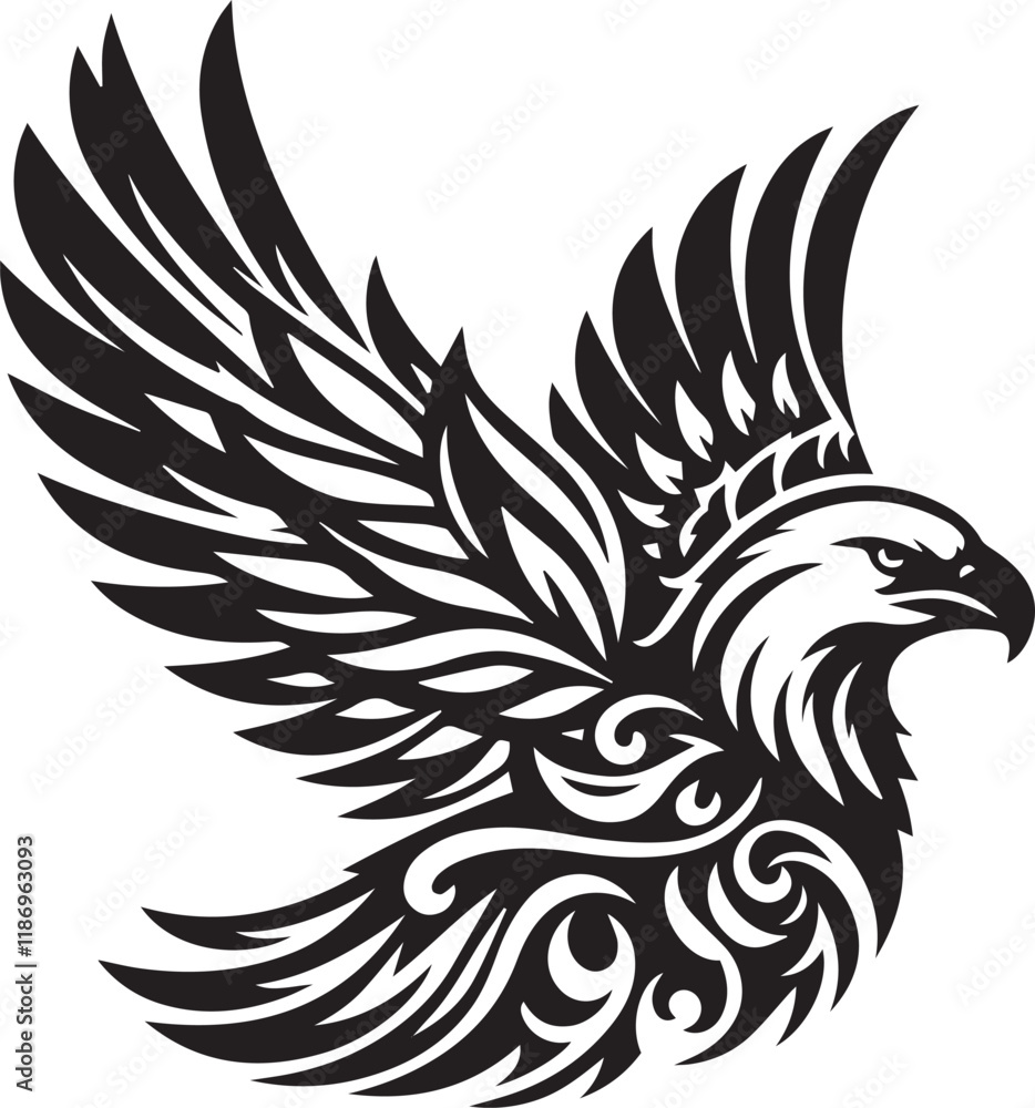Fototapeta premium Eagle bird vector silhouette image