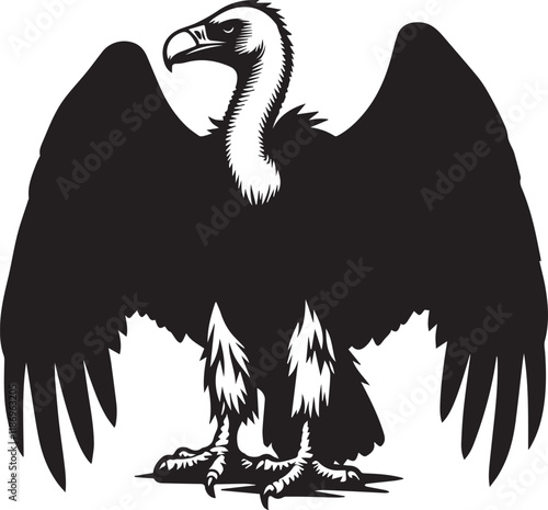 Vulture bird vector silhouette image