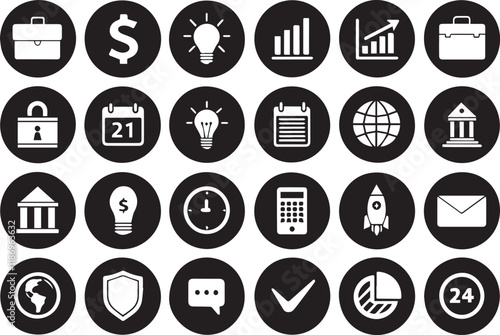 Professional Business Icon Pack for Data and Security