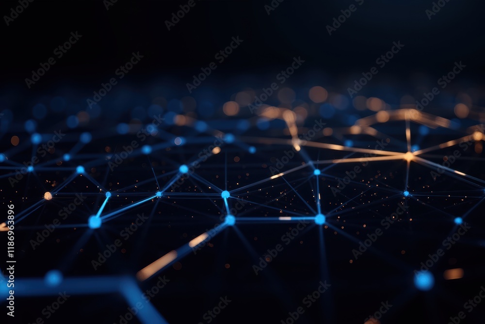 Abstract Digital Network Grid Representation with Illuminated Nodes and Lines, Suitable for Technology, Data, and Connection Themes in Modern Visuals Abstract Digital Network Grid Representation with Illuminated Nodes and Lines, Suitable for Technology, Data, and Connection Themes in Modern Visuals