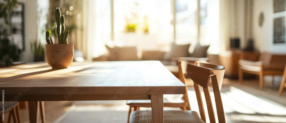 Sunlight Illuminates a Minimalist Dining Room Sunlight Illuminates a Minimalist Dining Room