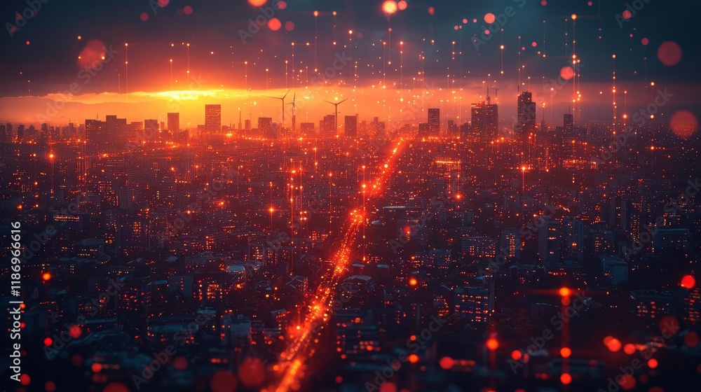 Naklejka premium Smart Grid: The Future of Renewable Energy