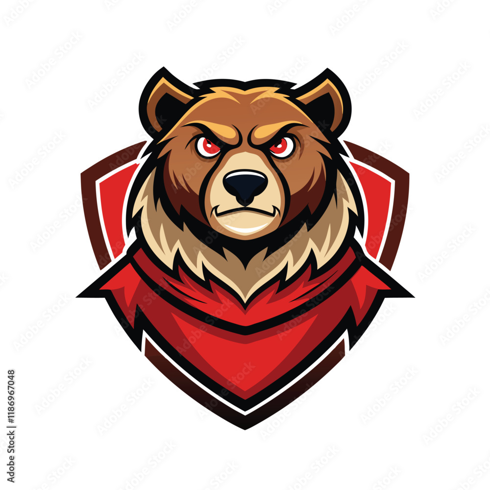 Fototapeta premium mascot logo bear vector with white background