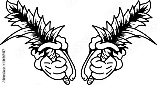 a pair of hands holding a pair of flowers