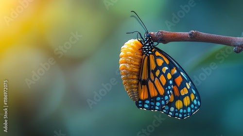 The Metamorphosis: A Stunning Capture of a Butterfly Emerging from its Chrysalis