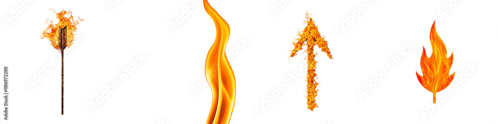 Elegant Collection of Vibrant Yellow and Orange Fire Elements on a Transparent Background Elegant Collection of Vibrant Yellow and Orange Fire Elements on a Transparent Background