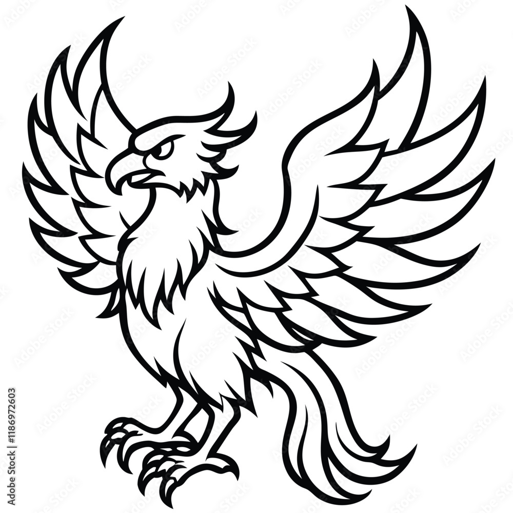 Fototapeta premium eagle with wings vector with white background