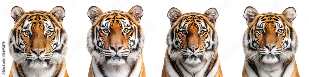 Fototapeta premium Majestic Tigers Staring Intently with Incredible Detail and Realistic Expressions