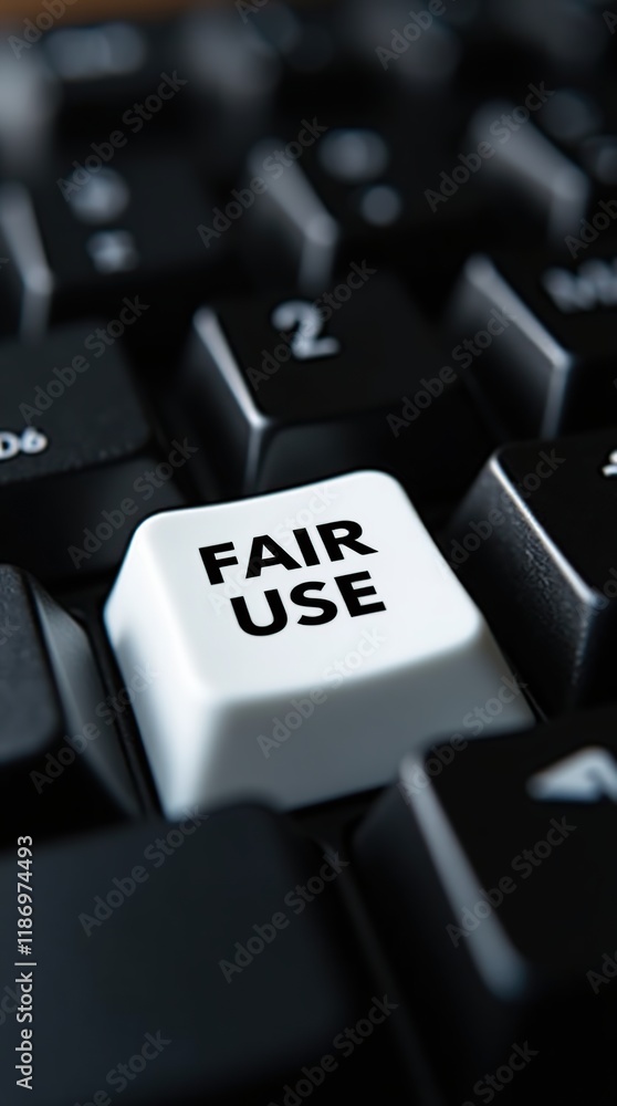 Fair Use Keycap on Keyboard Highlighting Copyright Concept Fair Use Keycap on Keyboard Highlighting Copyright Concept