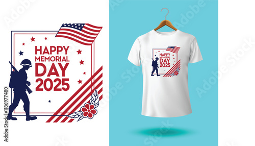 American memorial day t-shirt design, typography design, vector graphic design, A Piece Of My Heart Lives In Heaven - Memorial T Shirt Design, Hand drawn lettering phrase isolated on white background.