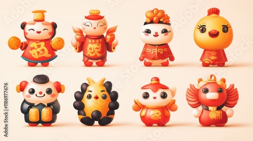 Adorable Chinese New Year Character Illustrations