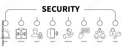 Security banner web icon vector illustration concept