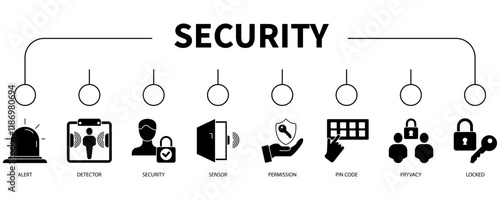 Security banner web icon vector illustration concept