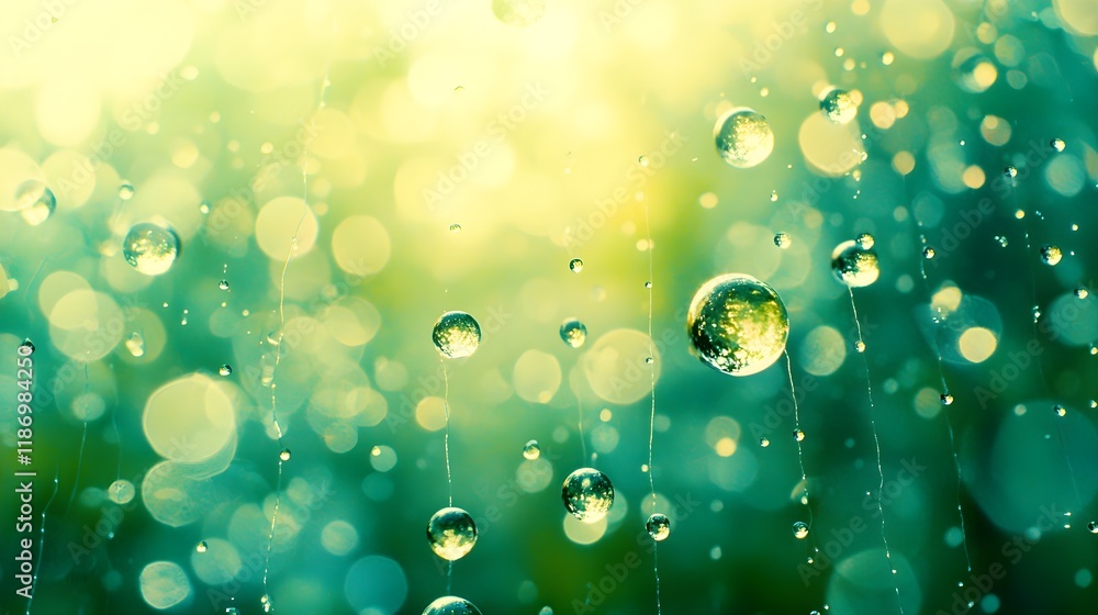 Soothing Bokeh Effect with Pastel Tones and Glimmering Water Droplets Soothing Bokeh Effect with Pastel Tones and Glimmering Water Droplets