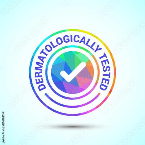 Dermatologically tested icon design illustration, dermatology test and dermatologist clinic icon low poly style