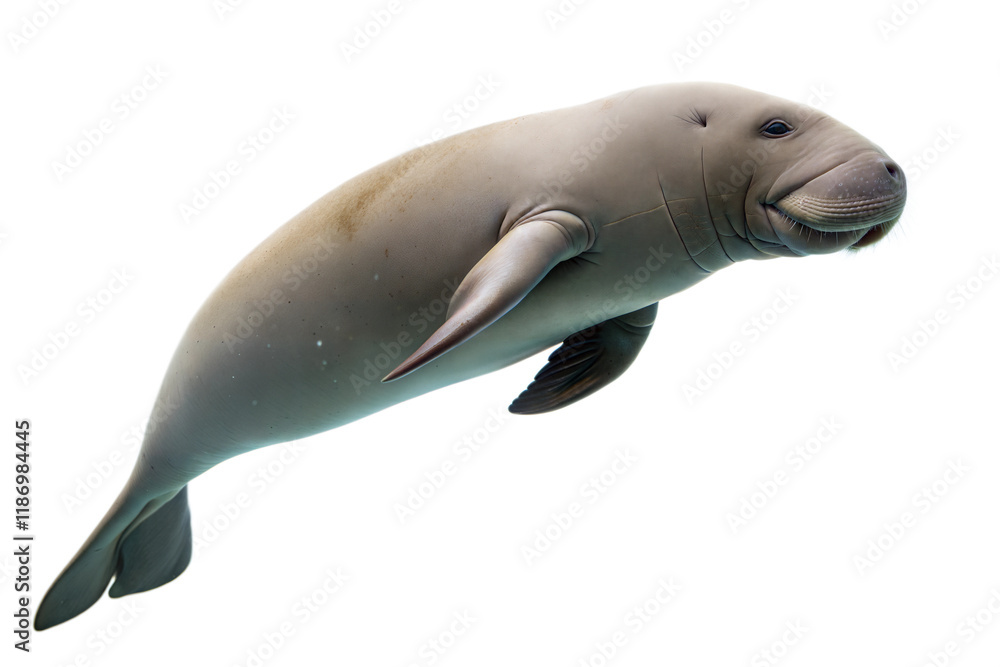 Naklejka premium Dugong swimming underwater