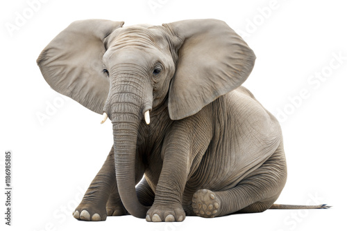 African Elephant Calf Sitting