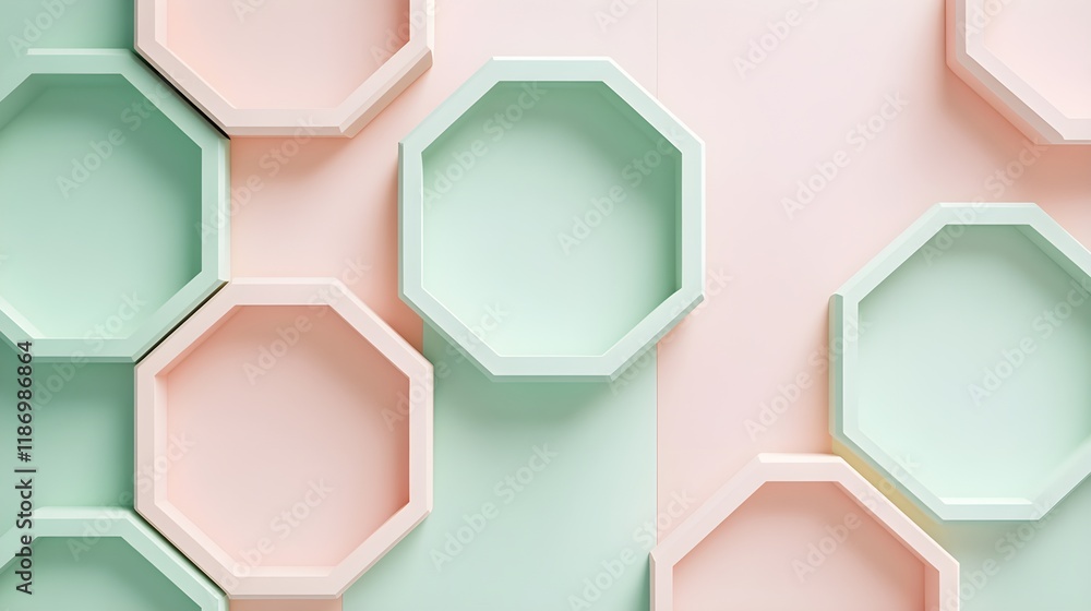 Soft Gradient Hexagonal Background in Green and Peach Tones Soft Gradient Hexagonal Background in Green and Peach Tones