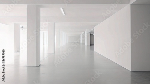 Wallpaper Mural Minimalist Open Space with White Walls and Clear Floor Design Torontodigital.ca