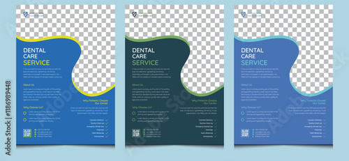 Elegant editable modern corporate professional company minimalist business hospital medical health care dentist dental care doctor clinic promotion leaflet flyer ads advertising design template.
