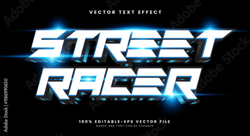 Street Racer editable text effect Template Suitable for Lightning style