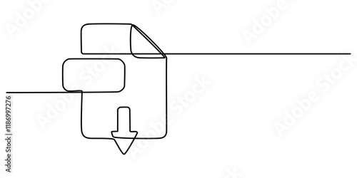 Continuous Line Drawing of Download Icon. Hand Drawn Symbol Vector Illustration, download,  download button Collection, Vector illustration, download icon symbol vector outline pro vector.
