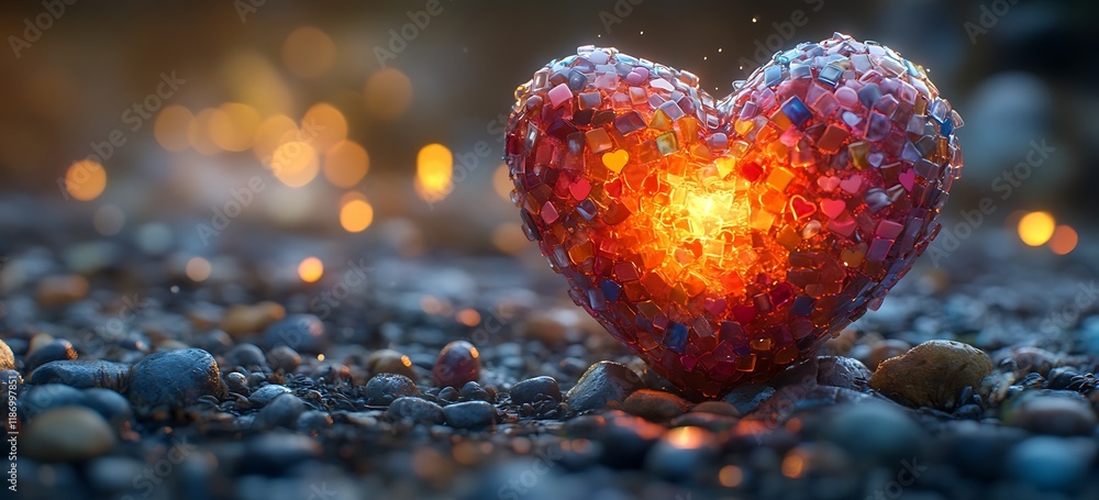Heart-Shaped Object with a Lit Light
Heart-Shaped Object with a Lit Light