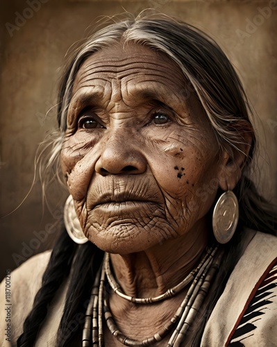 vintage Native American woman Indigenous retro 