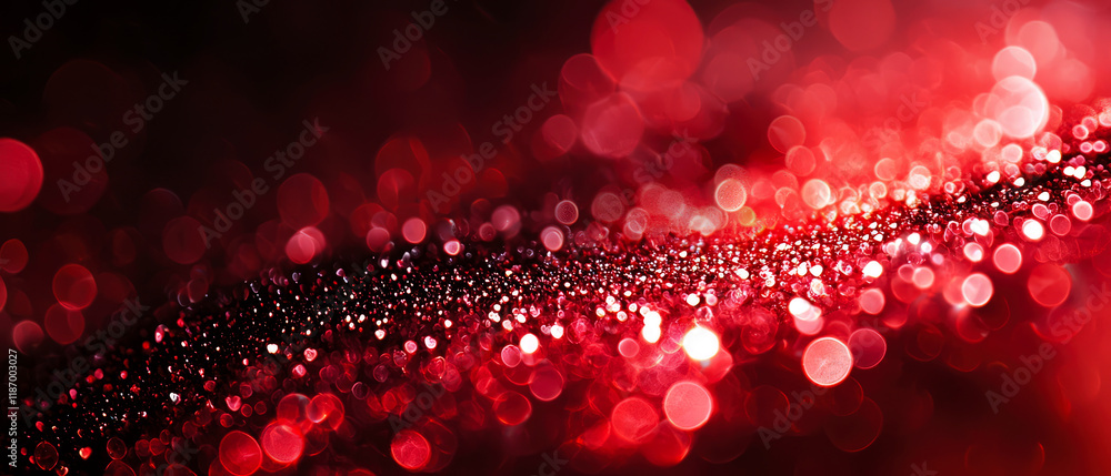 Abstract red bokeh background with sparkling glitter, flares, sparkles, shimmering particles. Generative ai Abstract red bokeh background with sparkling glitter, flares, sparkles, shimmering particles. Generative ai