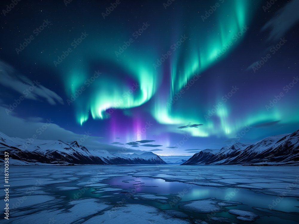 Fototapeta premium Greenland's Northern Lights