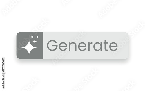 Generate AI Button with a Spark icon isolated on white background
