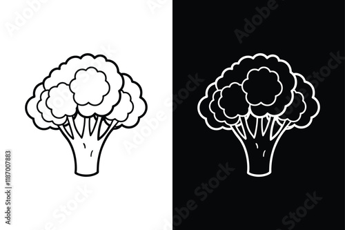 Broccoli icon vector on White Background ,Vector Art Illustration on white background.