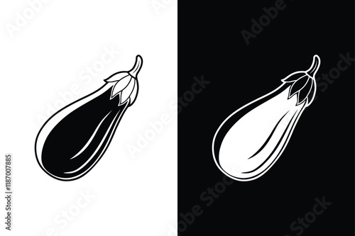 Eggplant icon vector on White Background ,Vector Art Illustration on white background.