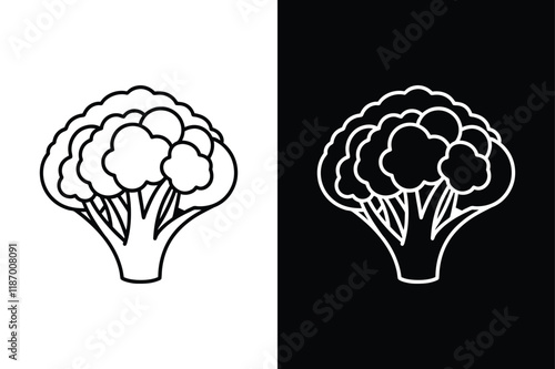 Broccoli icon vector on White Background ,Vector Art Illustration on white background.