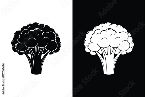 Broccoli icon vector on White Background ,Vector Art Illustration on white background.
