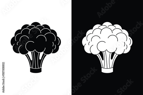 Broccoli icon vector on White Background ,Vector Art Illustration on white background.