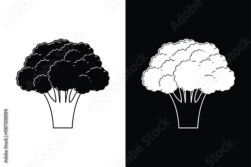 Broccoli icon vector on White Background ,Vector Art Illustration on white background.