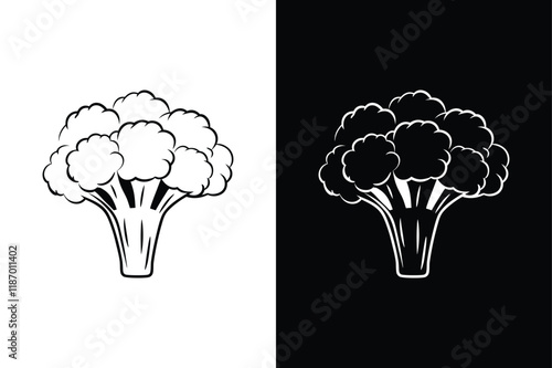 Broccoli icon vector on White Background ,Vector Art Illustration on white background.