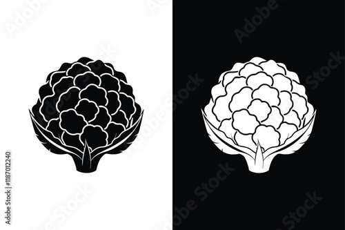Cauliflower icon vector on White Background ,Vector Art Illustration on white background.