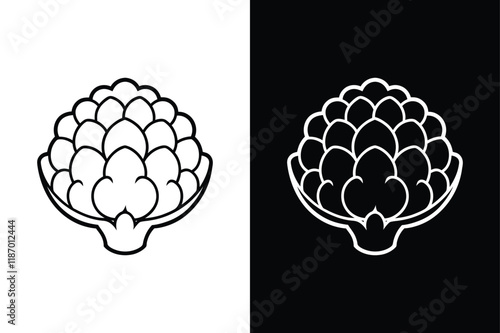 Cauliflower icon vector on White Background ,Vector Art Illustration on white background.