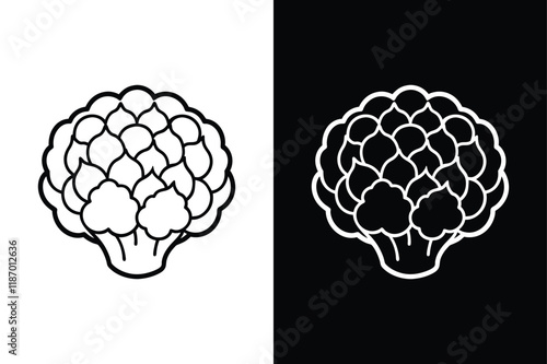 Cauliflower icon vector on White Background ,Vector Art Illustration on white background.