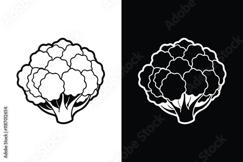 Cauliflower icon vector on White Background ,Vector Art Illustration on white background.