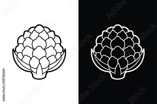 Cauliflower icon vector on White Background ,Vector Art Illustration on white background.