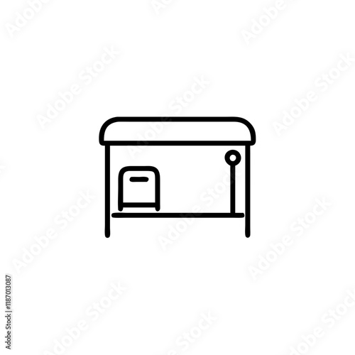 bus station icon on transparent background
