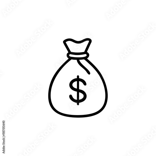 money bag icon isolated on transparent background
