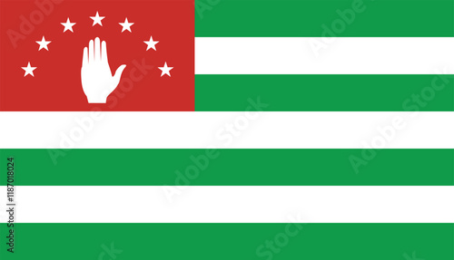Abkhazian flag, flag of Abkhazia, national flag, Republic of Abkhazia, flat vector