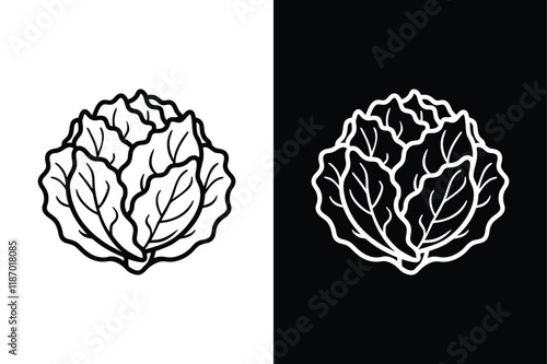 Brussels sprout icon vector on White Background ,Vector Art Illustration on white background.