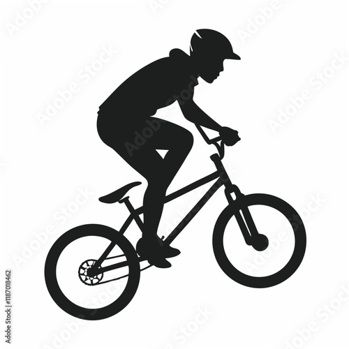 Professional bmx bicycle player silhouette